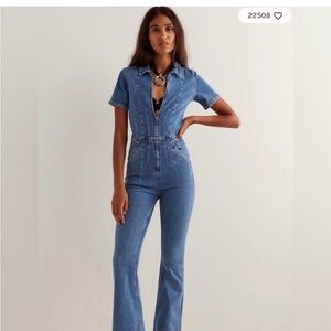 Free People Bootcut Denim Jumpsuit
